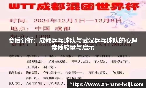 赛后分析：成都乒乓球队与武汉乒乓球队的心理素质较量与启示